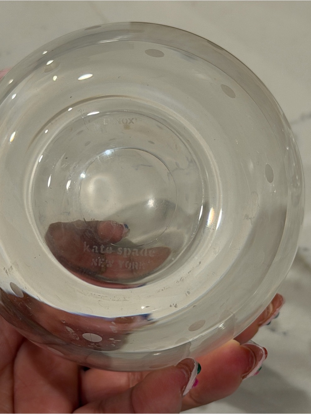 Kate spade Clear Polka Dot Stemless Wine Glasses - Set of 3 - Picture 3 of 3